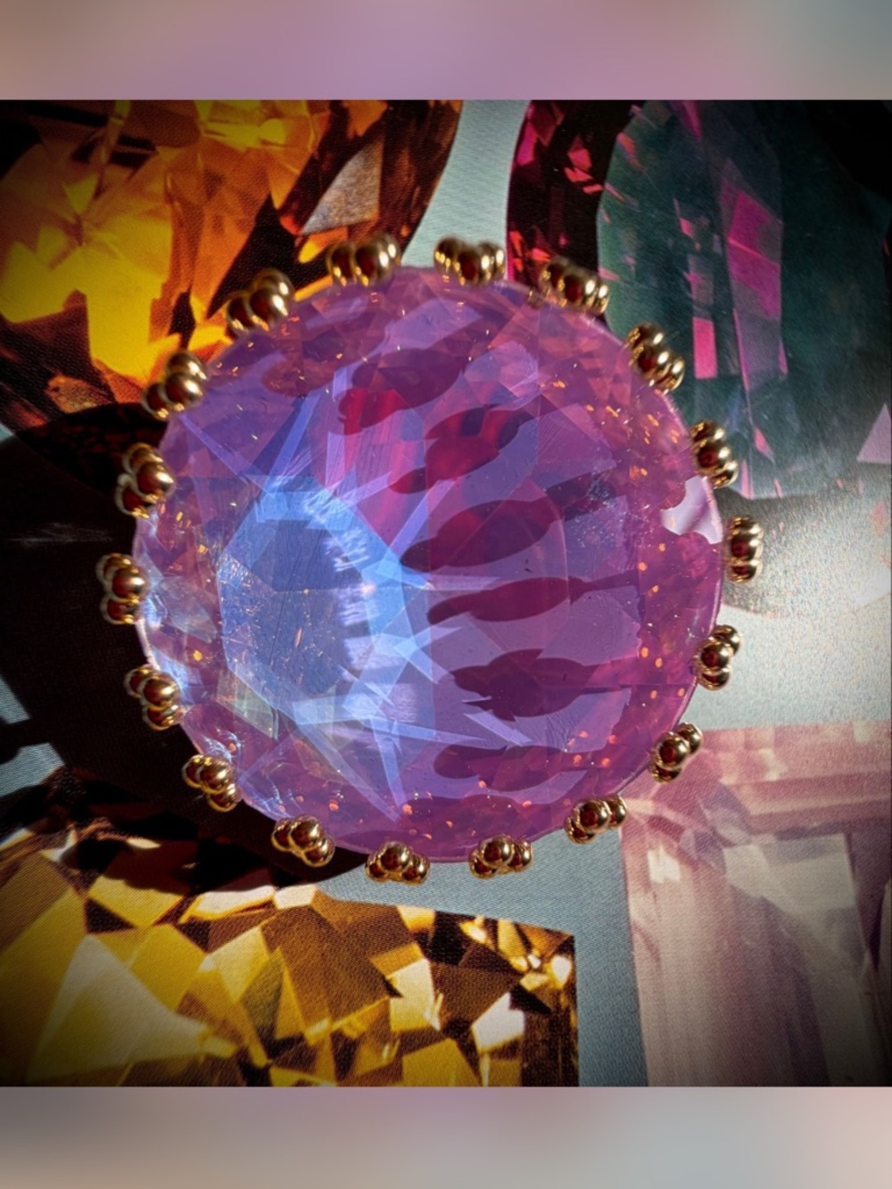 Feed Me Gems Gemini Purple Opal Brooch- Limited Edition